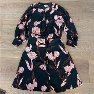 A New Day Black Dress with Pink Floral Design